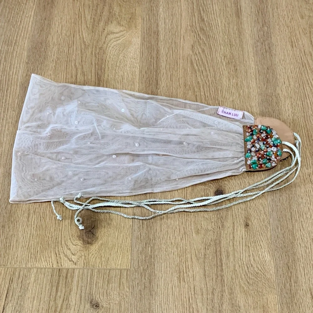 Chan Luu Semi Precious Stones Mesh Belt - Beige - Picture 1 of 15